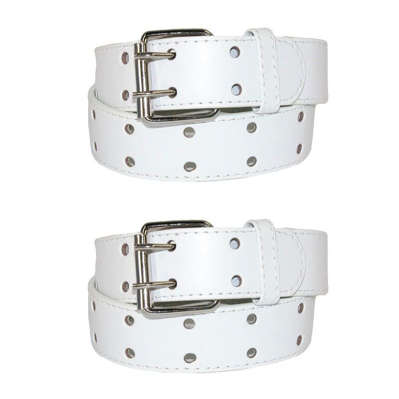 CTM Kids' Leather Two Hole Jean Belt (Pack of 2), 1 of 3