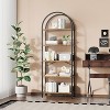 Jojoka Arched Bookshelf 5 Tier Tall Bookcase Modern Standing Bookshelves Metal Storage Rack Shelf - 4 of 4