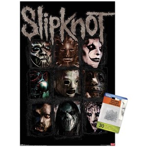 Trends International Slipknot - Masks 08 Unframed Wall Poster Print Clear Push Pins Bundle 14.725" x 22.375" - 1 of 4