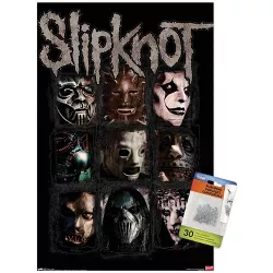 Trends International Slipknot - Masks 08 Unframed Wall Poster Print Clear Push Pins Bundle 14.725" x 22.375"