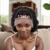 Unique Bargains Women's Curly Long Hair Wig 13x4in 180 Real Human Hair 14in Black 1 Pc - 4 of 4