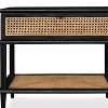Uttermost Coast Side Table-Black Wood with Rattan Drawer & Matte Black Hardware Accents - 3 of 3