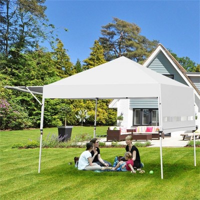 10x17Ft Pop Up Canopy with Adjustable Awnings, Outdoor Canopy Tent with Wheeled Carry Bag, Sandbags, Instant Beach Sun Shelter for Party Beach Camping