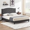 Full Bed Frame with Adjustable Headboard, Platform Bed Frame with Button-Tufted Headboard - 3 of 4