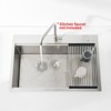 Cobbe Nano gray 30" Multifunctional Drop-in Workstation Kitchen Sink, Stainless Steel Modern Single Bowl Kitchen Sink with Accessories - 3 of 4