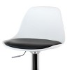 Elama 2 Piece Adjustable Bar Stool in Black and White with Chrome Base - 2 of 4