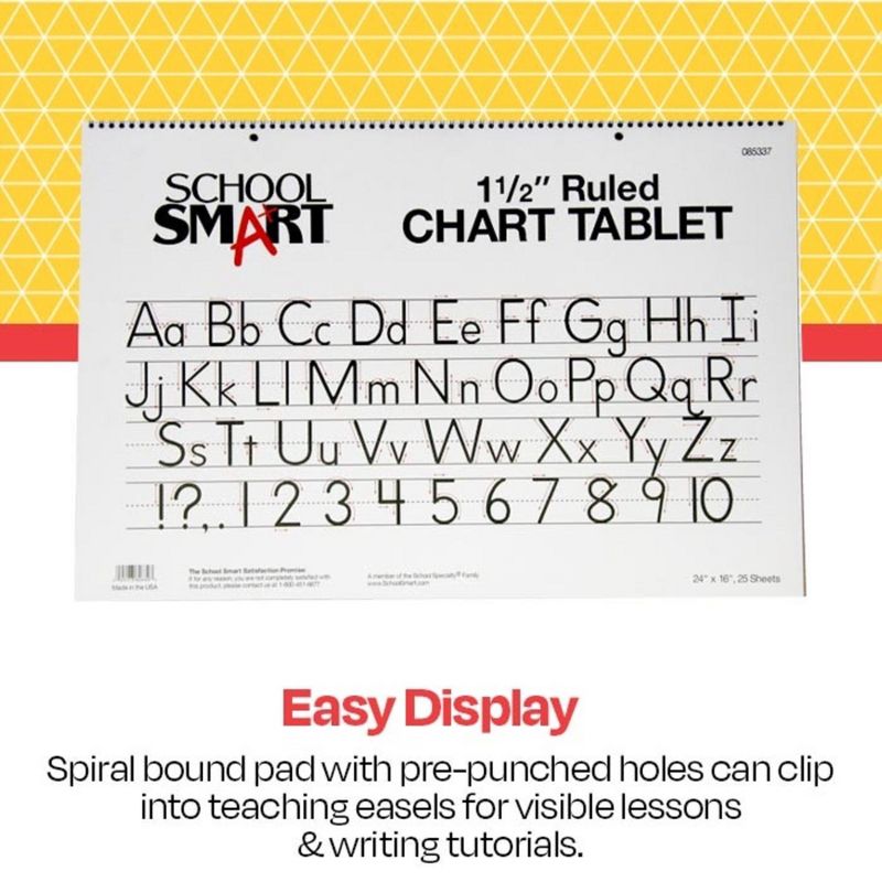 School Smart Chart Paper Pad, 24 x 16 Inches, 1-1/2 Inch Skip Line, 25 Sheets, 6 of 9