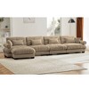 Oversized 166" Velvet Modular L-Shaped Sectional Sofa with Bolstered Armrests and Ottoman, 5-Piece Free combination Sofa - 2 of 4