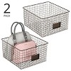 mDesign Bedroom Closet Storage Organizer Basket, Label Slot, 2 Pack, Matte Black - 2 of 4