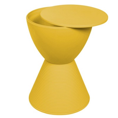 Yellow Modern Round Plastic Side Table