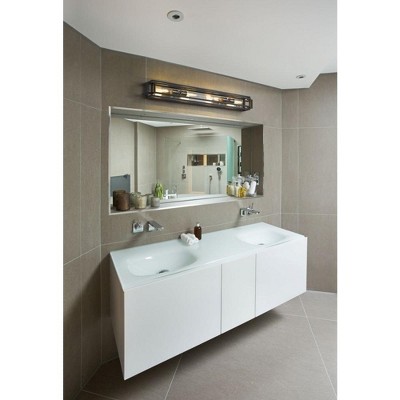 Titania 4-Light Steel Vanity Fixture - Dimmable, Damp Rated, Elegant Design for Bathroom