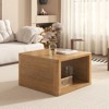 FONTOI 2-Tier Square Coffee Table with Storage, Side Table for Living Room, Center Table with Half Open Storage, Natural, 30.8"*18.3"*30.8" - 4 of 4