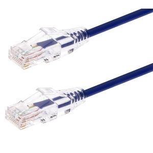 Monoprice Cat6 Ethernet Patch Cable - 5 feet - Purple | Snagless RJ45 Stranded 550MHz UTP CMR Riser Rated Pure Bare Copper Wire 28AWG - SlimRun Series - 1 of 4