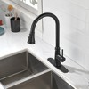 Munora Single Handle High Arc Pull Out Kitchen Faucet with Pull Down Sprayer, Brushed Gold - 2 of 4
