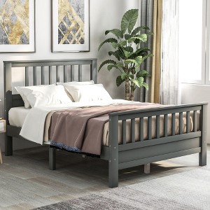 NicBex Full Size Platform Bed 78.7" L Modern Wooden Bed Frame with Headboard and Footboard for Bedroom, No Box Spring Required - 1 of 4