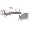 vidaXL 9 Piece Patio Sofa Set with Cushions Black Poly Rattan - Black and Cream Without Table - 3 of 4