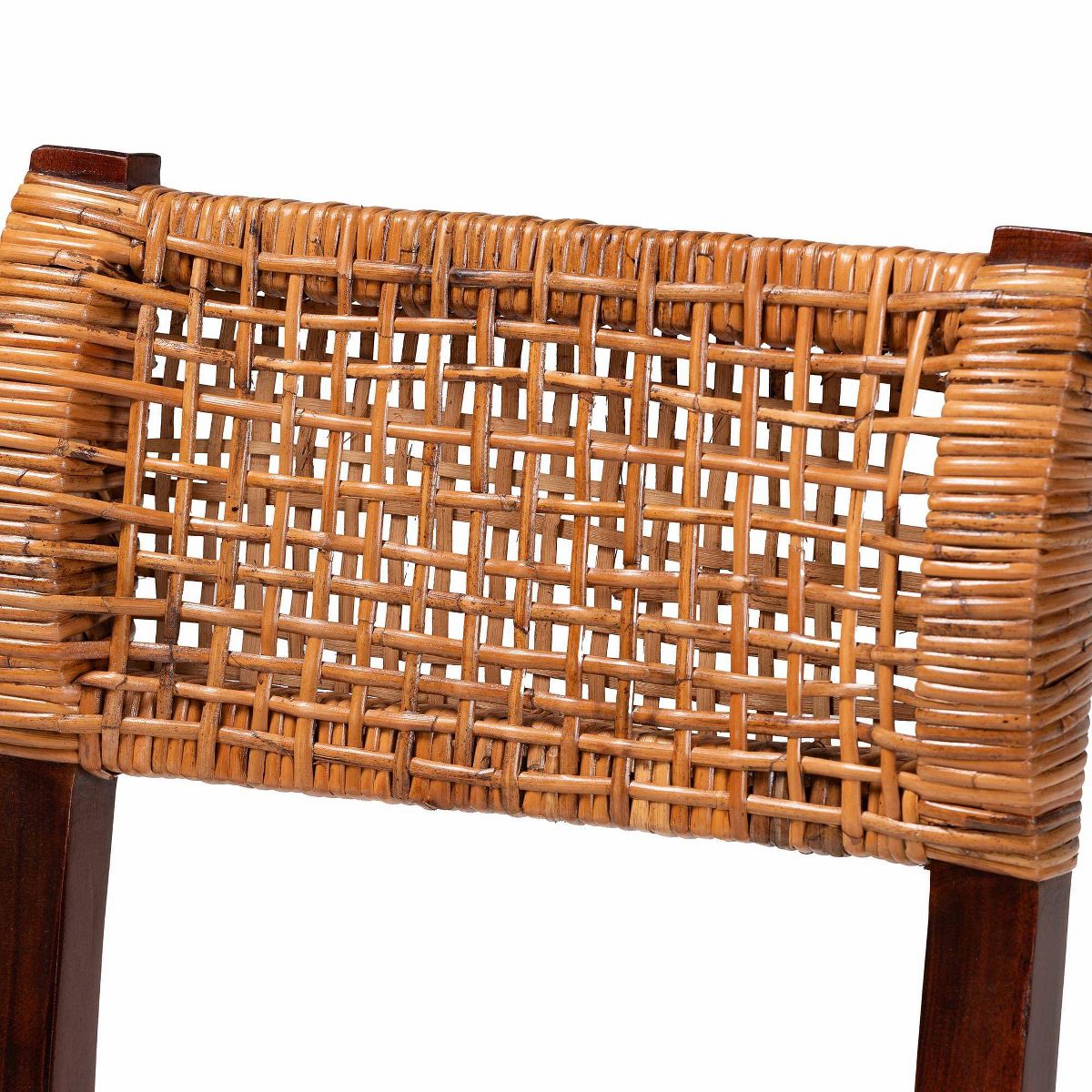 bali & pari Dameka Rattan and Wood Dining Chair Honey/White/Dark Brown - thumbnail 9