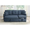 TiramisuBest 86" Gray Upholstered Pull-Out Sofa Bed - 3 of 4
