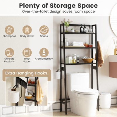 Black Metal 3-Tier Over-the-Toilet Bathroom Organizer