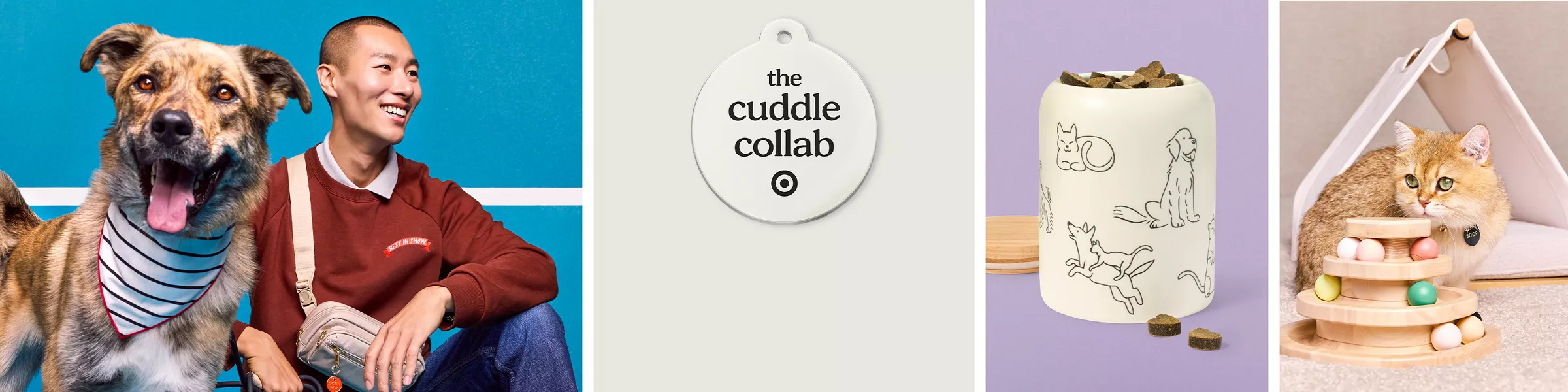 The Cuddle Collab collection products for pets and their people.