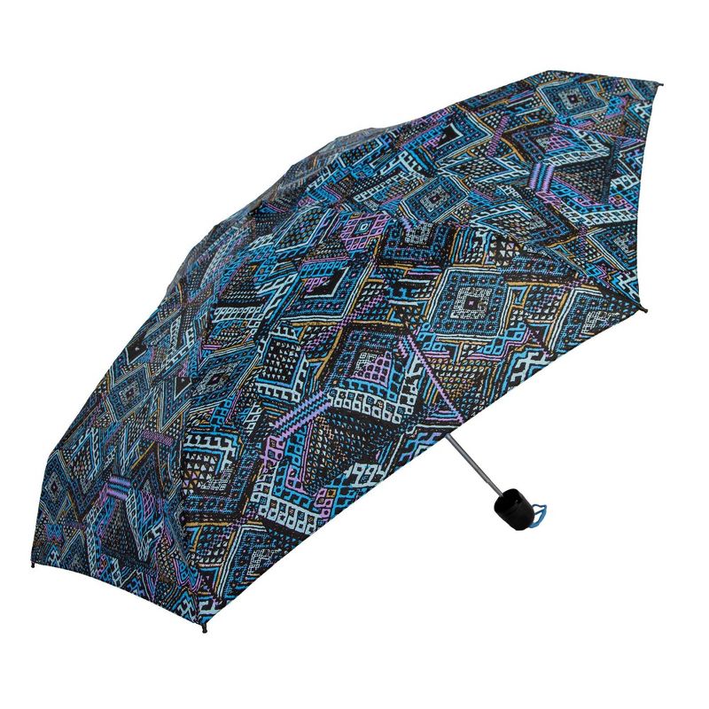 ShedRain Mini Manual Compact Umbrella - Bue Patches, 4 of 8