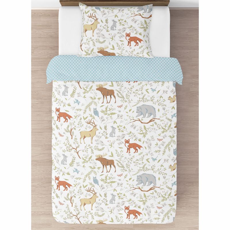 Sweet Jojo Designs Gender Neutral Unisex Twin Comforter Bedding Set Woodland Toile Multicolor 4pc, 3 of 6