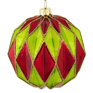 Cody Foster 3.5 Inch Midcentury Diamond Baubles Large Christmas Tree Ornament , Christmas Decor Honeycomb Waffle Mid-Century (1PC) - 1 of 4