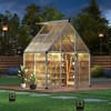 6 x 4 ft Greenhouse, Greenhouse with Aluminum Frame, Adjustable Roof Vent and Lockable Door, Green Houses for Outside, Garden, Backyard and Patio - 3 of 4