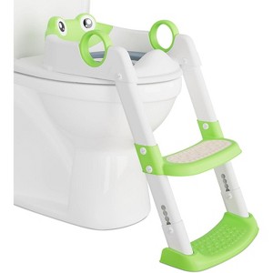 Potty Training Seat, Step Stool with Toddler Seat for Kids Boys Girls Toilet Training, Anti-Slip Safe Pads, Adjustable Height Legs Non-Slip Wide Step - 1 of 4