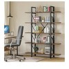 5 Tier Bookshelf Bookcase 5 Shelf Bookcase Industrial Rustic Vintage Open Storage Metal & Wood Bookshelf For Living Room Bedroom Home Office - 2 of 4