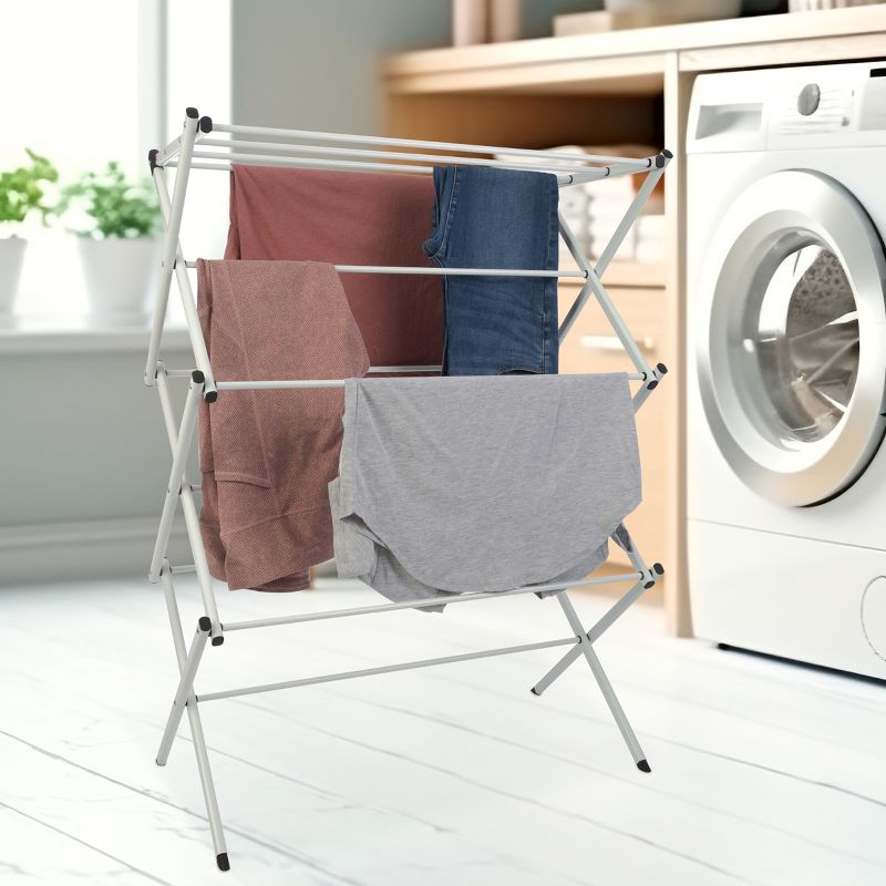 Lavish Home Collapsible Clothes Drying Rack, White, 4 of 6