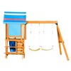 3-in-1 Cedarwood Kids' Swing Set with Slide, Swings & Climber – Durable Outdoor Playset for Backyard & Garden - 4 of 4