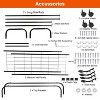 NewHome"Garment Rack with 2 Hanging Rails, 2 Shelves, 4 Wheels & Hooks for Clothes, Shoes & Accessories"Black White - 3 of 4