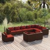 vidaXL 10 Piece Patio Lounge Set with Cushions - Durable Poly Rattan Brown - Comfortable, Weather Resistant, and Versatile Design - 2 of 4