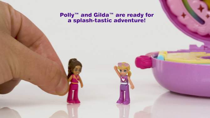 Polly Pocket Sparkle Cove Adventure Unicorn Floatie Compact Playset, 2 of 8, play video