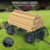 Heavy Duty 500LB Steel Garden Cart with 10 in Pneumatic Tires, 2-In-1 180° Adjustable Handle,  Removable Side Panels for Yard Work - 3 of 4
