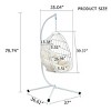 White Heavy-Duty Hanging Egg Chair with Stand,Wicker Swing for Indoor/Outdoor Use,Cushioned Single Person Hammock Seat–The Pop Home - 4 of 4