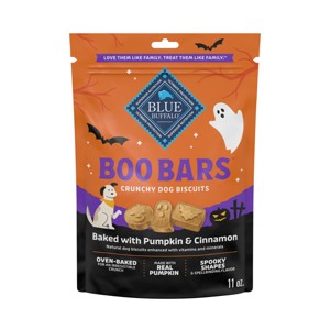 Blue Buffalo Boo Bars Crunchy Biscuits, Pumpkin & Cinnamon Halloween Dog Treats - 11oz - 1 of 4