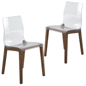 Leisuremod Marsden Modern Plastic Dining Side Chair With Beech Wood Legs - 1 of 4