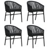 vidaXL Patio Dining Set Outdoor Garden Seat - Black 5 Piece 55.1" Table Length - 3 of 4