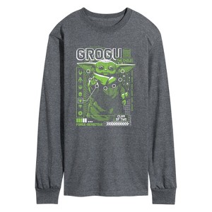 Men's - Star Wars - The Mandalorian Grogu Digital Long Sleeve Graphic T-Shirt - 1 of 4