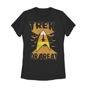 Women's Star Trek Halloween Trek or Treat Candy Corn T-Shirt - 1 of 3