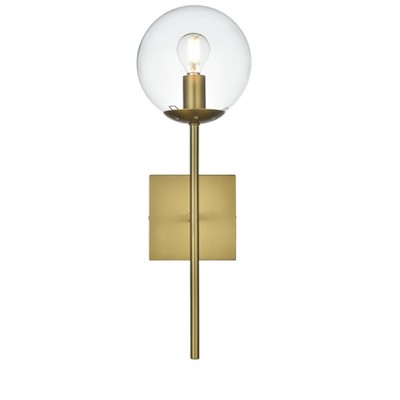 Elegant Lighting Neri 6 Inch Wall Sconce Clear Shade in Satin Gold