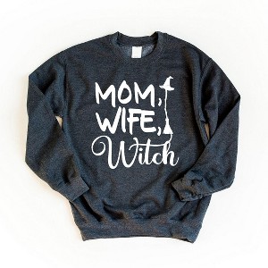 Simply Sage Market Women's Graphic Sweatshirt Mom Wife Witch Cursive - 1 of 2