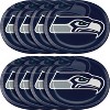 24ct Seattle Seahawks Football Oval Plates: NFL Disposable Dinnerware, Super Bowl Party, Navy Blue, 12"x10" Oblong, Logo Design - 2 of 3