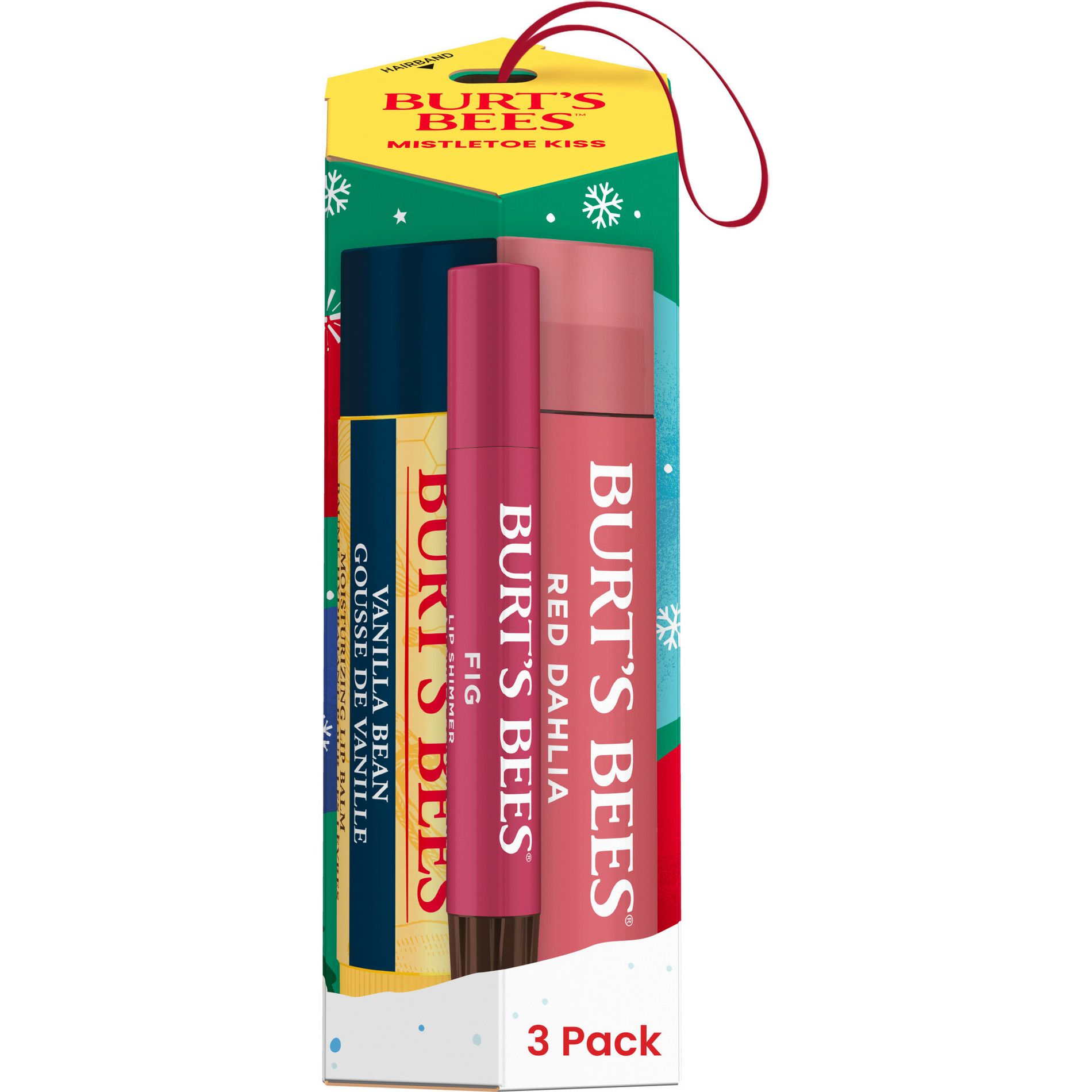 Burt's Bees Mistletoe Kiss Lip Balm Gift Set - Red Dahlia/Fig/Vanilla - 3pc