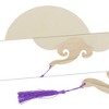 Unique Bargains Portable Double-Sided Short Handle Round Xuan Paper Plover Folding Fan 1 Pc - 3 of 4