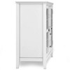 53" Solid Wood Tall Painted TV Media Stand with Two Central Drawers, Tempered Glass Doors and Cord Management for Living Room and Bedroom - 3 of 4