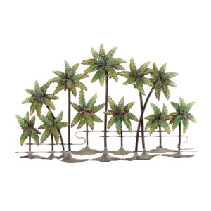 Metal Tree Indoor Outdoor Palm Wall Decor Green - Olivia & May: Iron Artwork, Nautical Style, Vertical Display - 1 of 4
