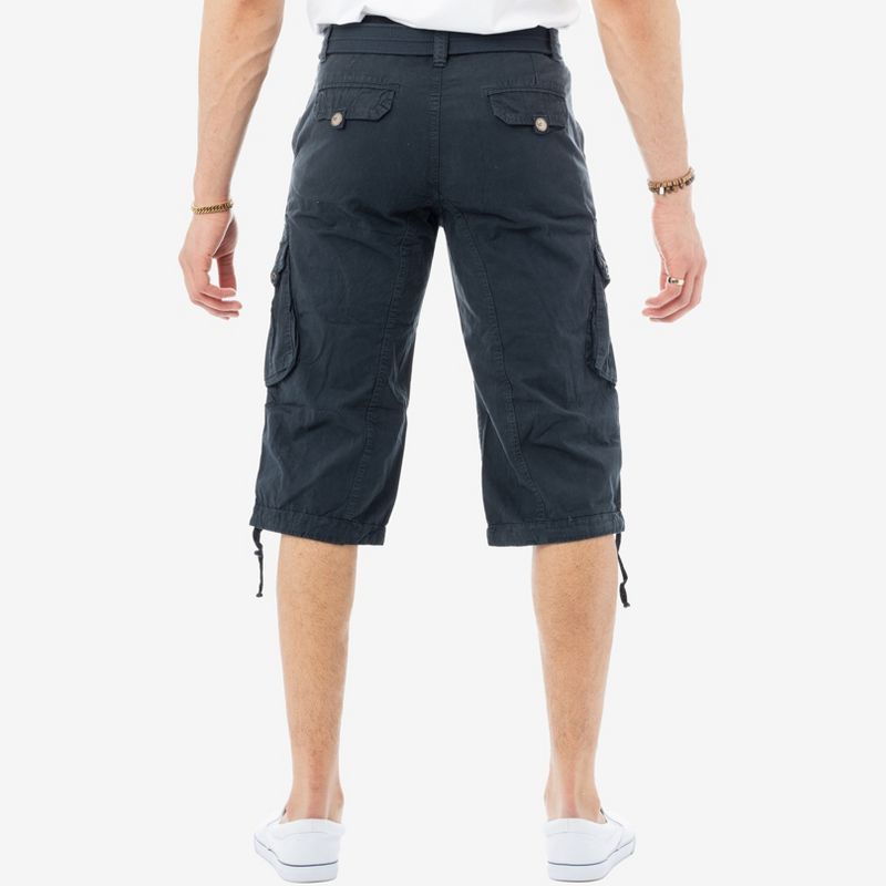 X RAY Men’s Belted 18 Inch Below Knee Long Cargo Shorts, 2 of 5